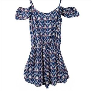 Divided H&M Romper Size 2 Off The Shoulder Chevron Print 2 Pockets